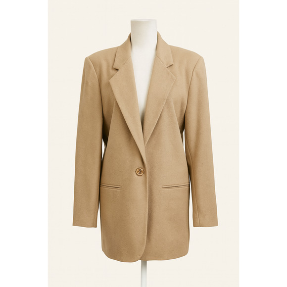 Sag Harbor 12 Wool Oversized Blazer Camel Vintage Quiet Luxury Old Money Chic - Picture 1 of 10